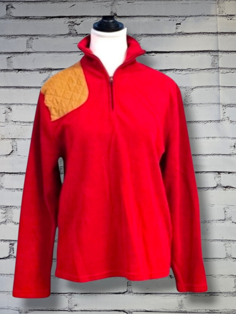 BROWNING | FOR HER FLEECE QUARTER ZIP PULLOVER W\ MICRO SUEDE SHOTGUN PA…